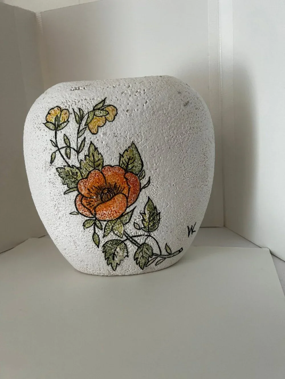 White Floral Lava Flower Vase